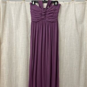 Type Z Strapless Maxi Dress with Tie around Neck Purple Size Large EUC
